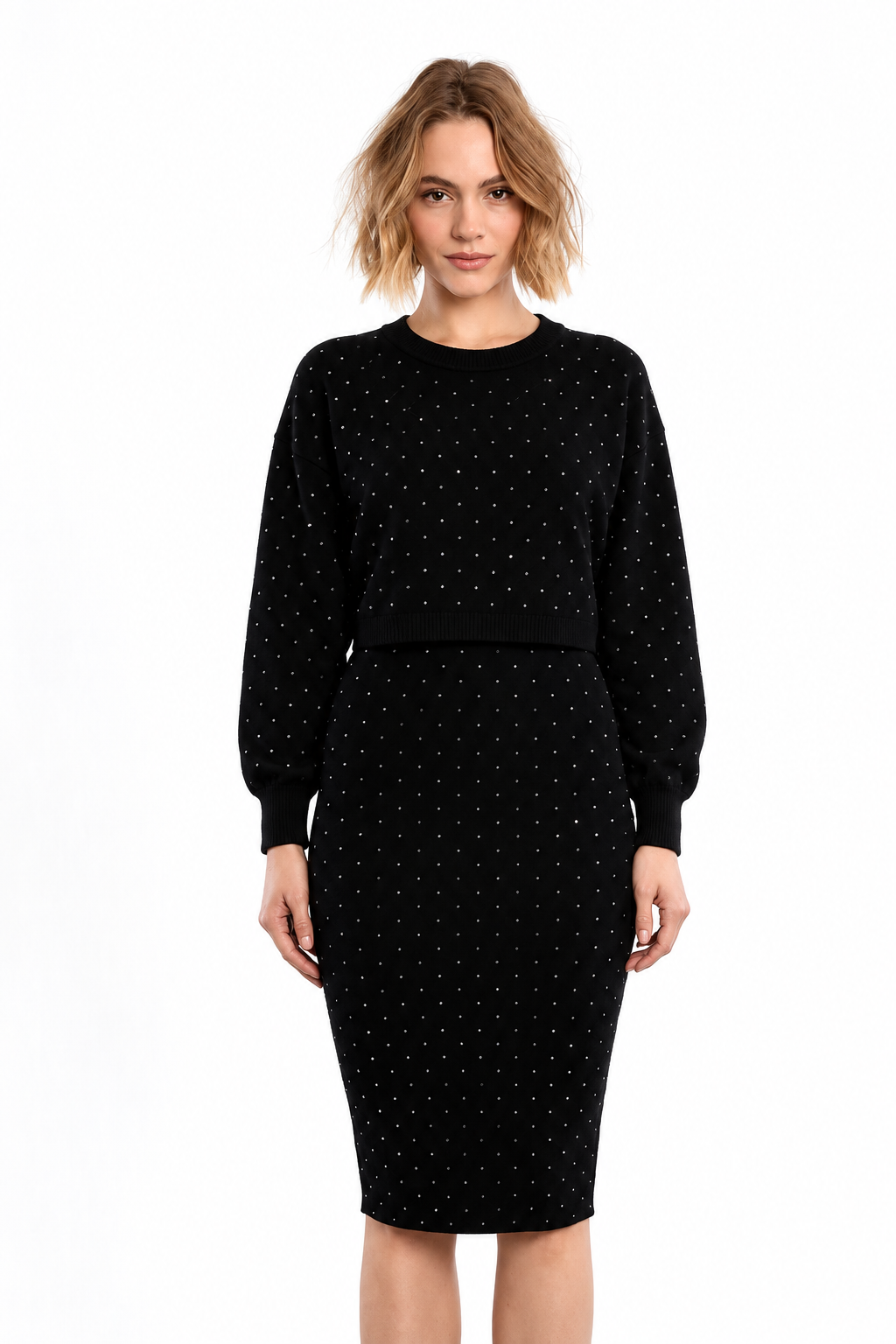 Ensemble chandail et robe midi à détails en strass – MOLLY BRACKEN - EL1179-EL1180 - Molly Bracken Ensemble chandail et robe midi à détails en strass – MOLLY BRACKEN - EL1179-EL1180 - Molly Bracken