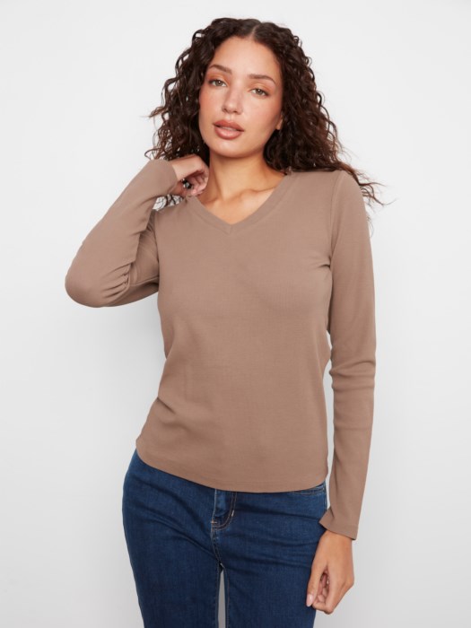 Haut Tencel col en V – CHARLIE B - C1453 - Charlie B Haut Tencel col en V – CHARLIE B - C1453 - Charlie B