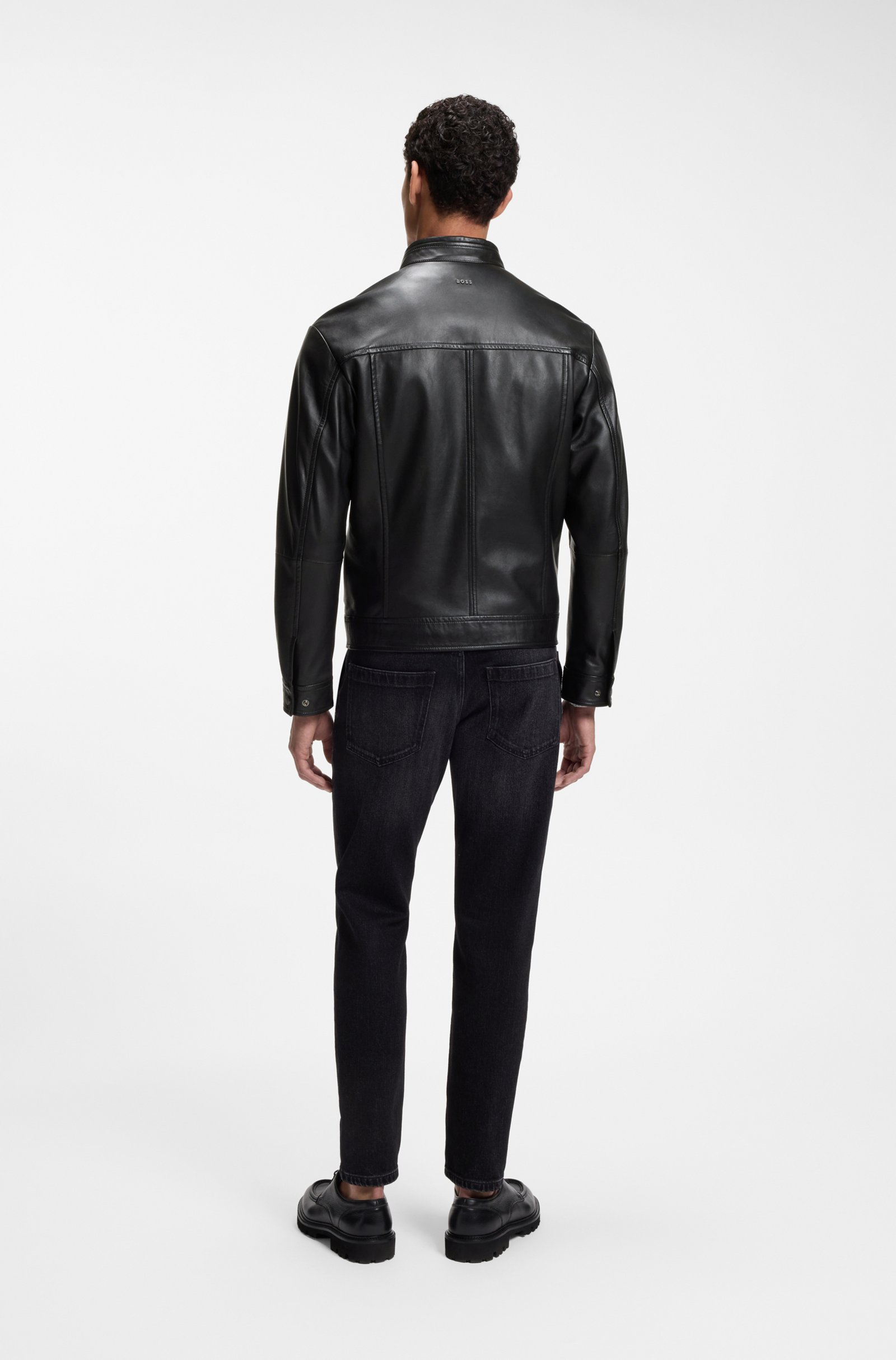 Veste en cuir ajustée – BOSS Veste en cuir ajustée – BOSS
