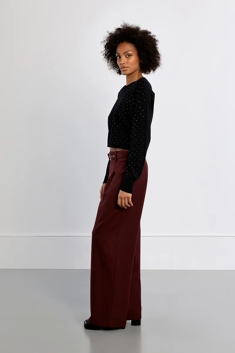 Chandail court à strass Oriane – Molly Bracken Chandail court à strass Oriane – Molly Bracken