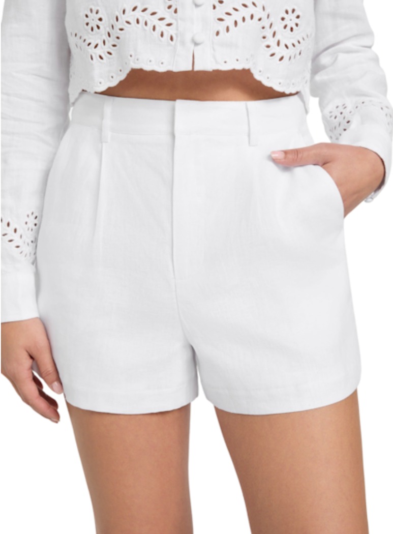 Short Gen en lin à coupe tailleur - GUESS - W4YD93WCWA0 - Guess Short Gen en lin à coupe tailleur - GUESS - W4YD93WCWA0 - Guess