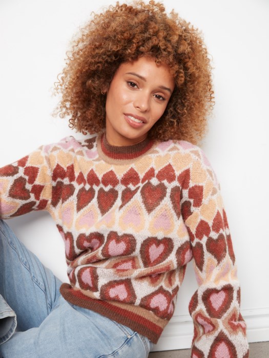 Pull imprimé coeur - CHARLIE B - C2175 - Charlie B Pull imprimé coeur - CHARLIE B - C2175 - Charlie B