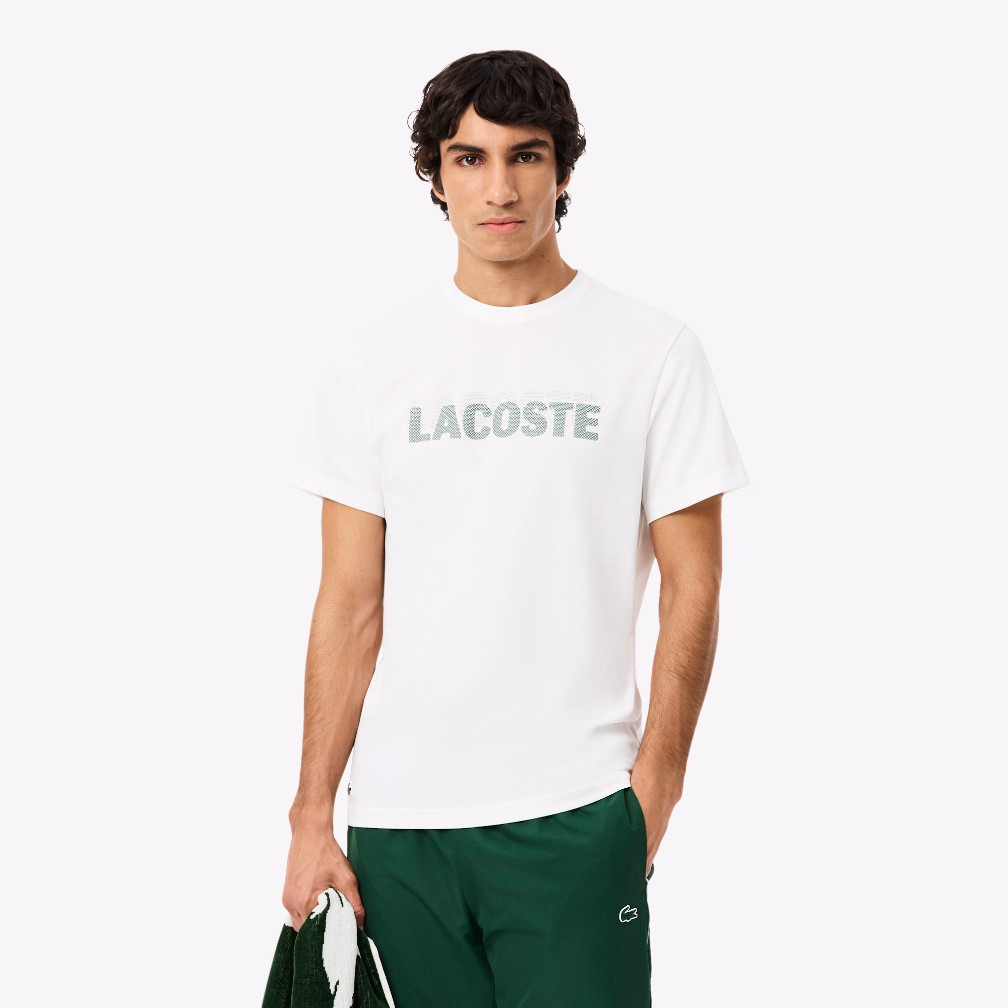 T-shirt sport à logo contrasté – LACOSTE - TH0217 - LACOSTE T-shirt sport à logo contrasté – LACOSTE - TH0217 - LACOSTE