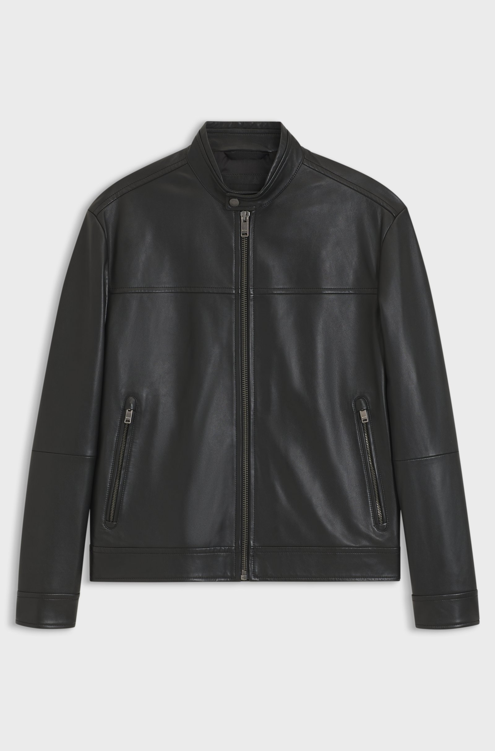 Veste en cuir ajustée – BOSS Veste en cuir ajustée – BOSS