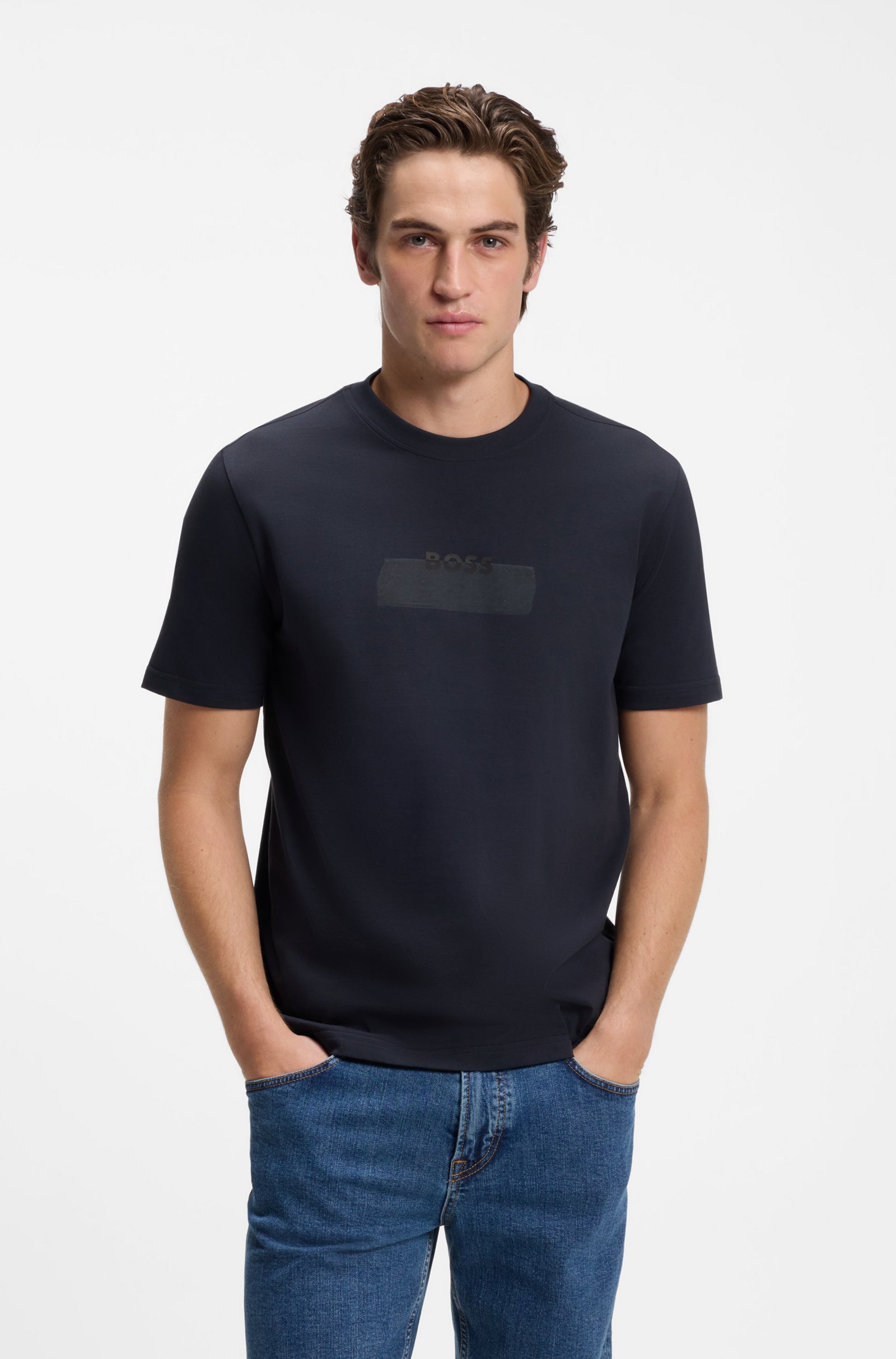 T-shirt en jersey de coton avec logo – HUGO BOSS - 50566606-404 - Hugo Boss T-shirt en jersey de coton avec logo – HUGO BOSS - 50566606-404 - Hugo Boss