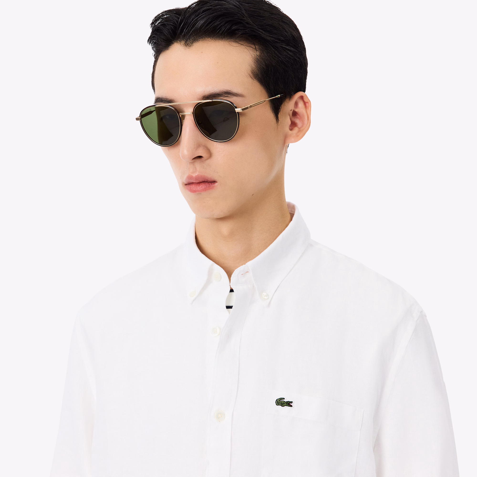 Chemise en lin coupe régulière – LACOSTE Chemise en lin coupe régulière – LACOSTE