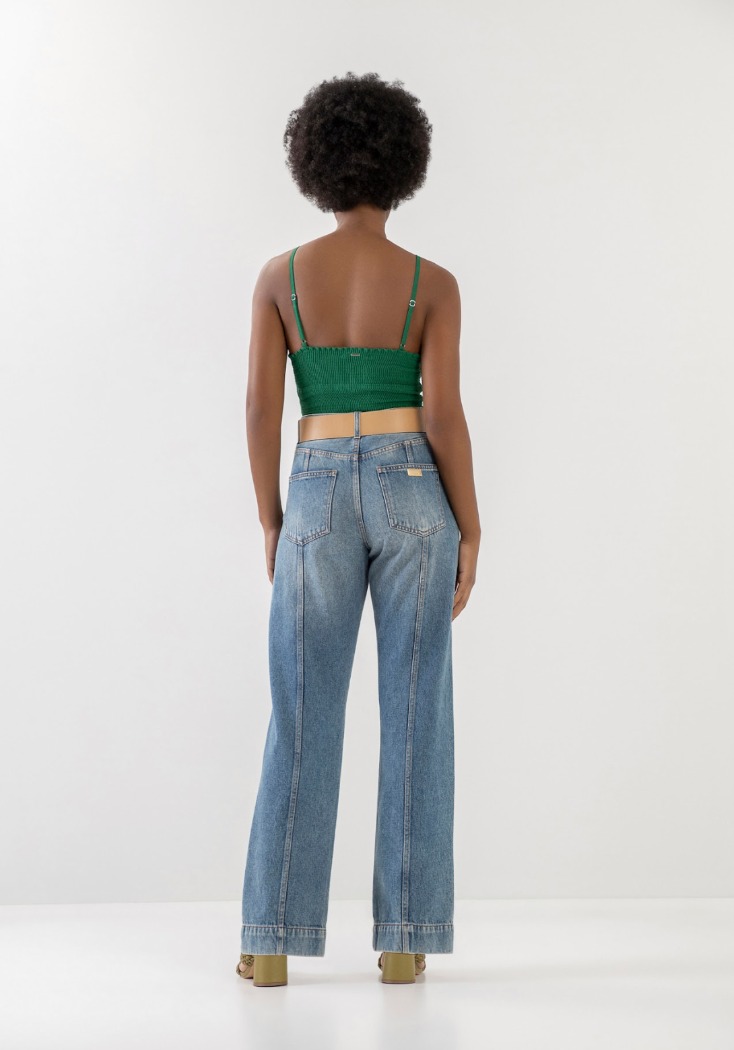 Camisole écourté en crêpe avec oeillets - LEZ A LEZ Camisole écourté en crêpe avec oeillets - LEZ A LEZ