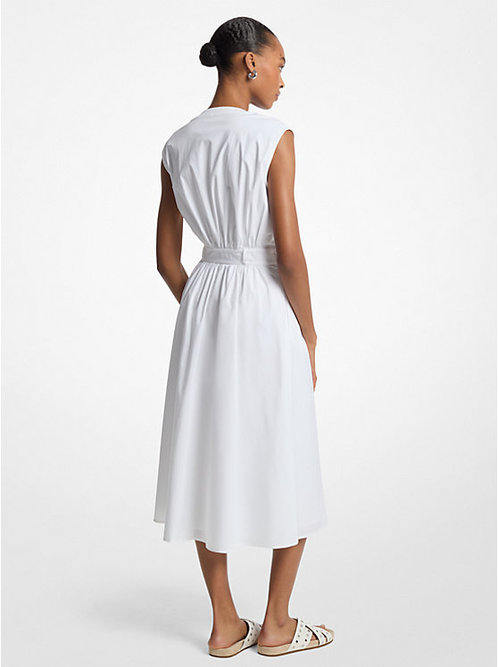 Robe midi ceinturée en popeline - MICHAEL KORS Robe midi ceinturée en popeline - MICHAEL KORS