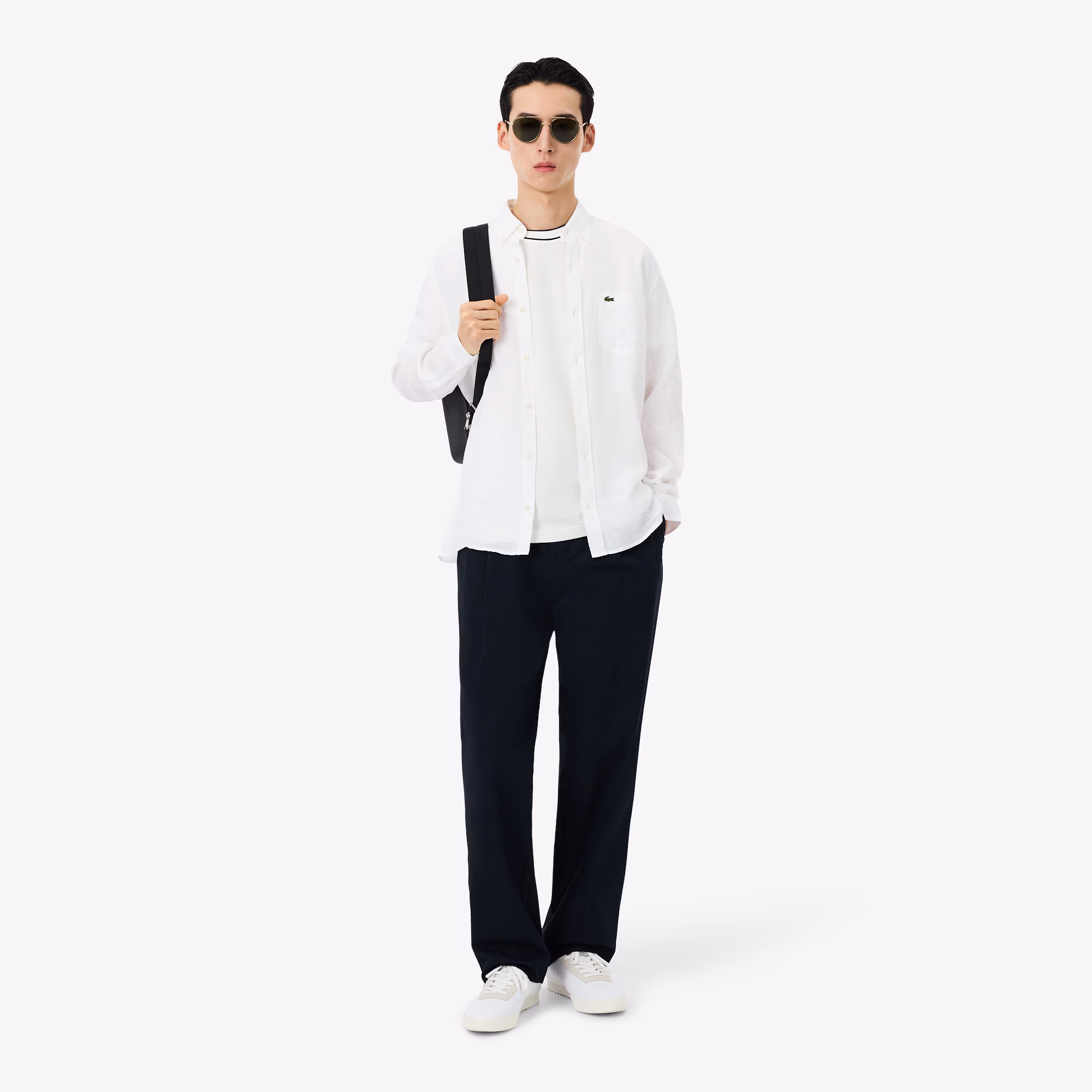 Chemise en lin coupe régulière – LACOSTE Chemise en lin coupe régulière – LACOSTE