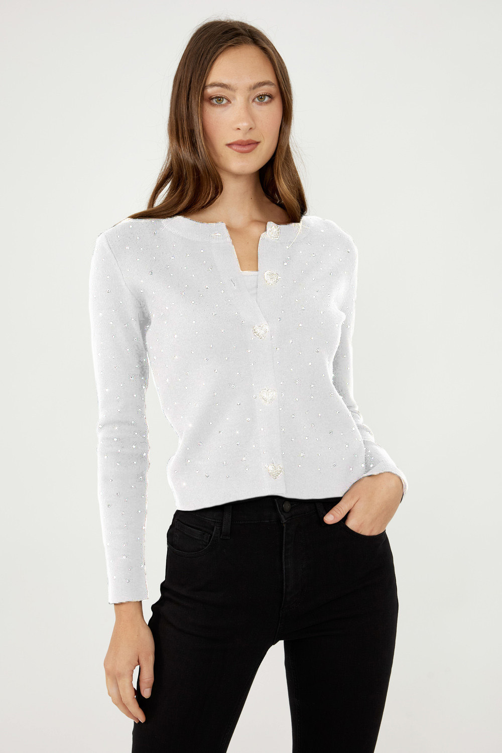 Cardigan à boutons argentés - FRANK LYMAN - 244611U - Frank Lyman Cardigan à boutons argentés - FRANK LYMAN - 244611U - Frank Lyman