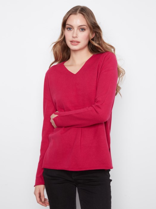 Chandail col en V - CHARLIE B - C2279RR - Charlie B Chandail col en V - CHARLIE B - C2279RR - Charlie B