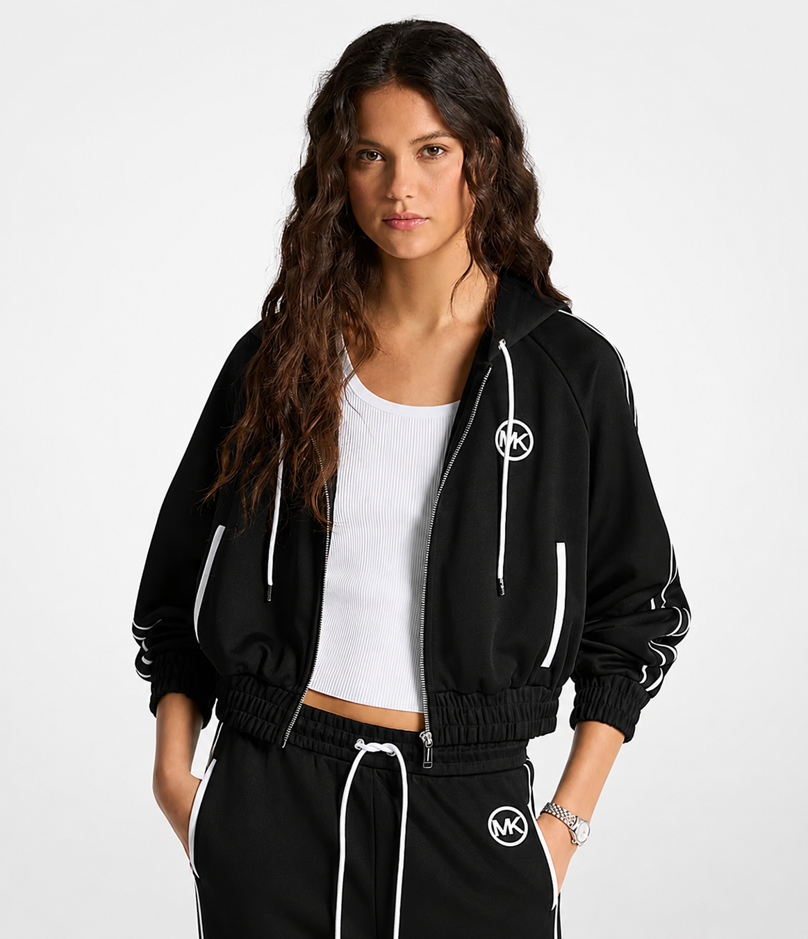 Veste zippée contrastée – MICHAEL KORS - MR651X2K8N - Michael Kors Veste zippée contrastée – MICHAEL KORS - MR651X2K8N - Michael Kors