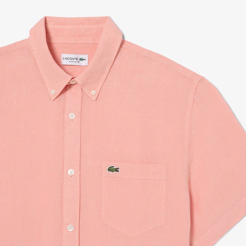 Chemise manches courtes en lin - LACOSTE Chemise manches courtes en lin - LACOSTE
