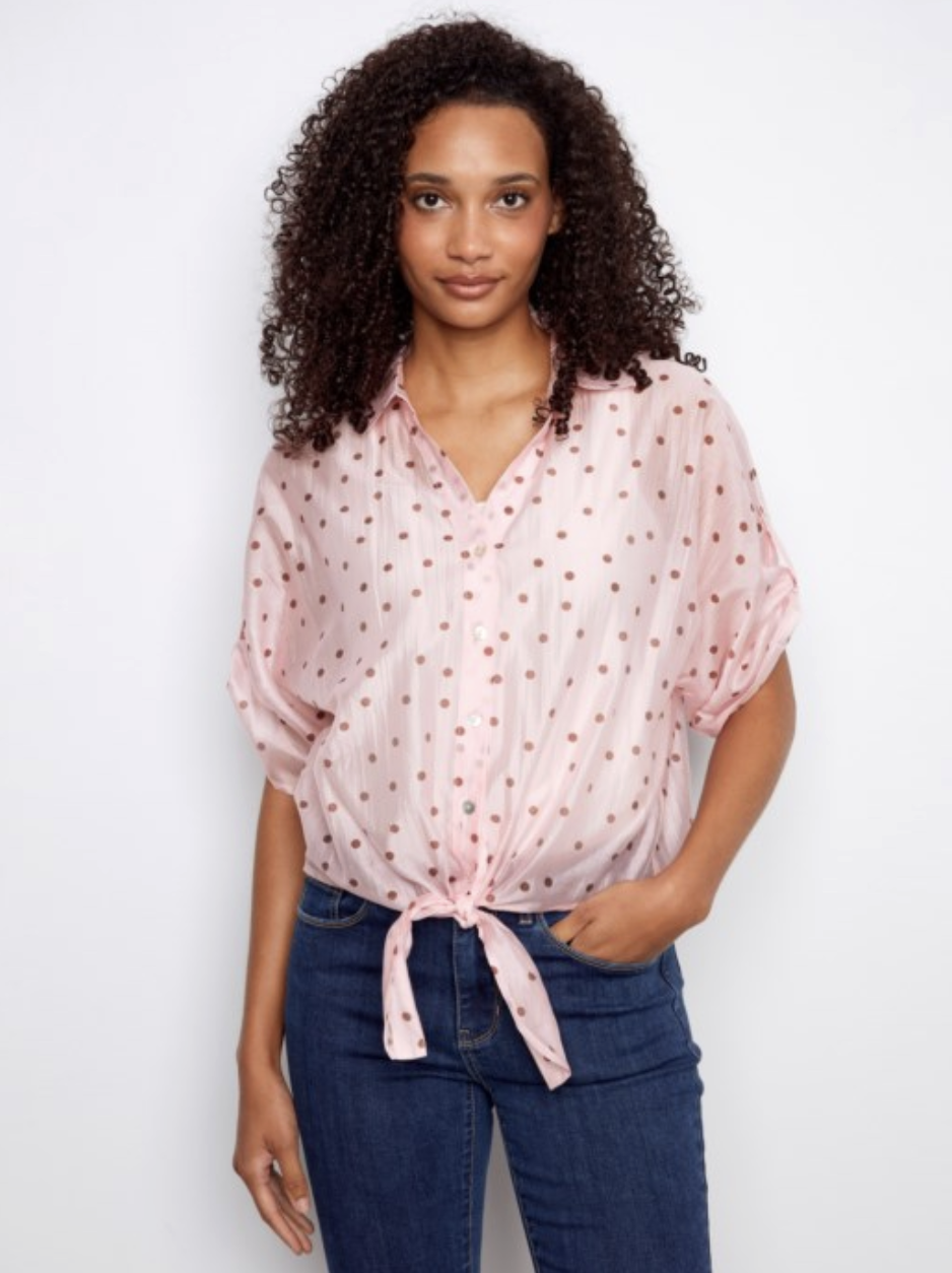 Blouse à manches dolman avec noeud - CHARLIE B Blouse à manches dolman avec noeud - CHARLIE B