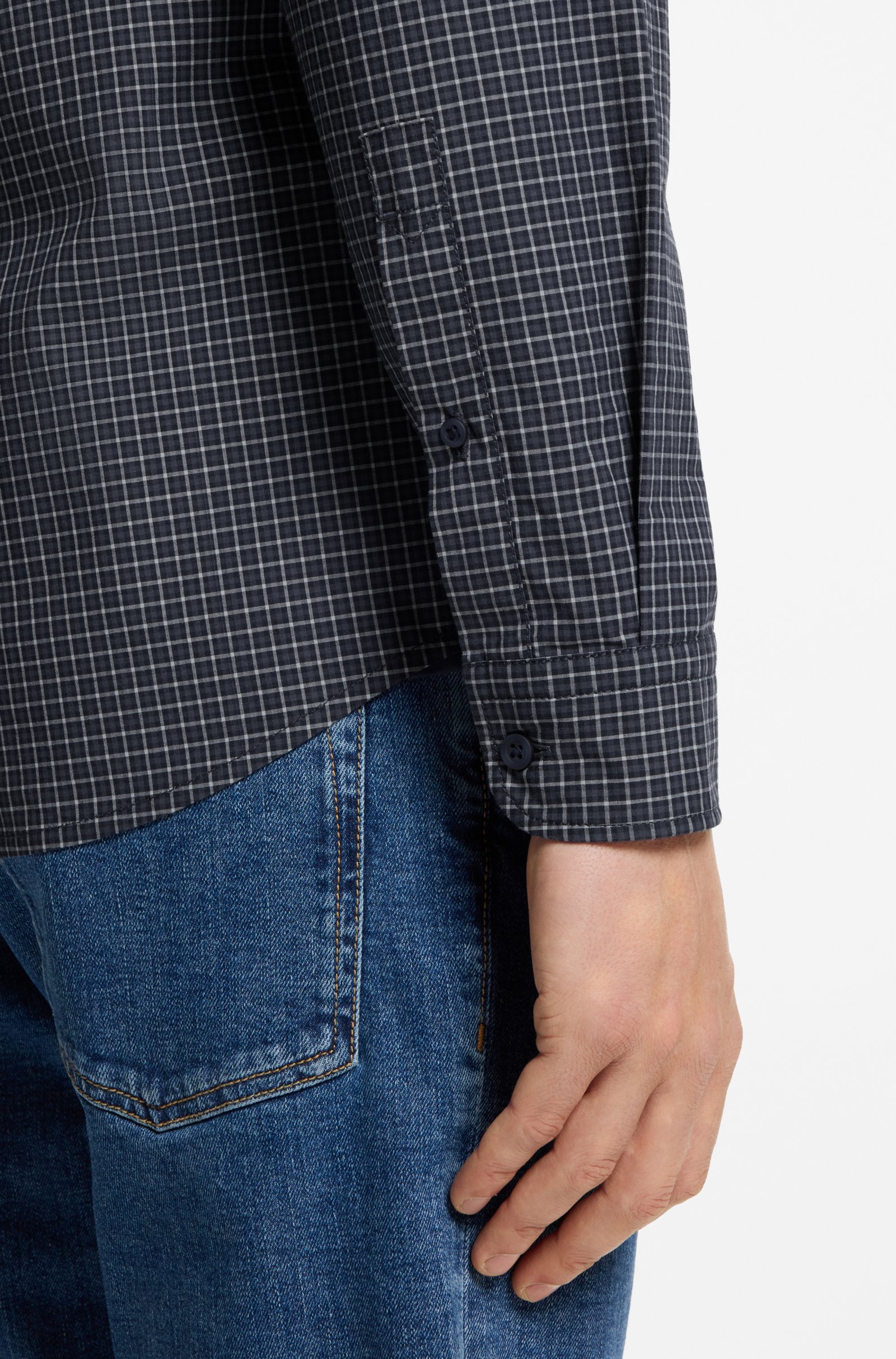 Chemise coton extensible à motif Vichy – HUGO BOSS Chemise coton extensible à motif Vichy – HUGO BOSS