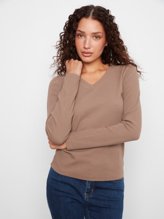Haut Tencel col en V – CHARLIE B Haut Tencel col en V – CHARLIE B