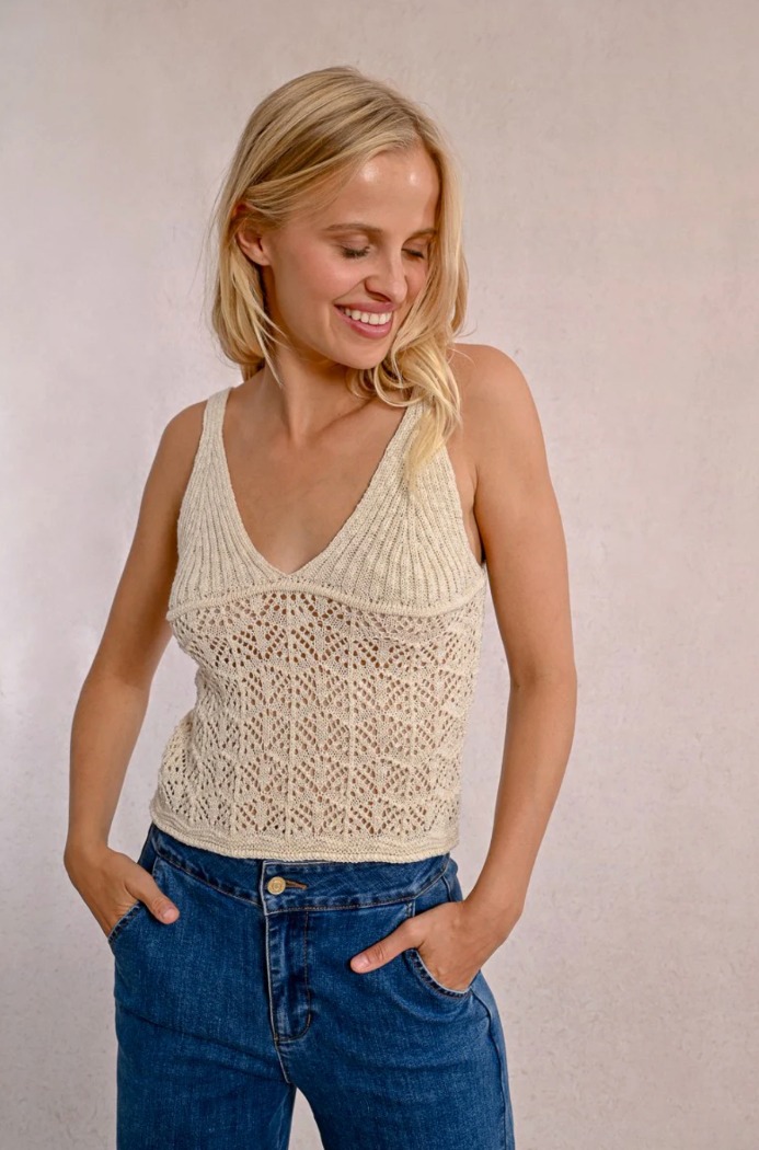 Camisole en maille ajourée - MOLLY BRACKEN - LA1500DP - Molly Bracken Camisole en maille ajourée - MOLLY BRACKEN - LA1500DP - Molly Bracken