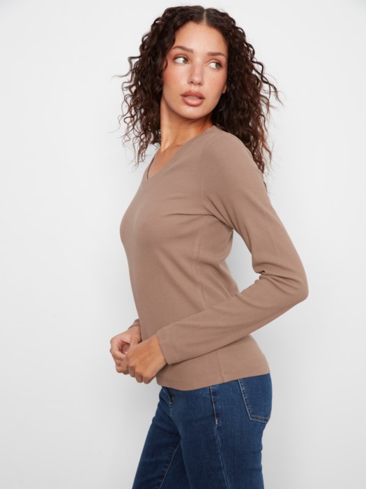 Haut Tencel col en V – CHARLIE B Haut Tencel col en V – CHARLIE B