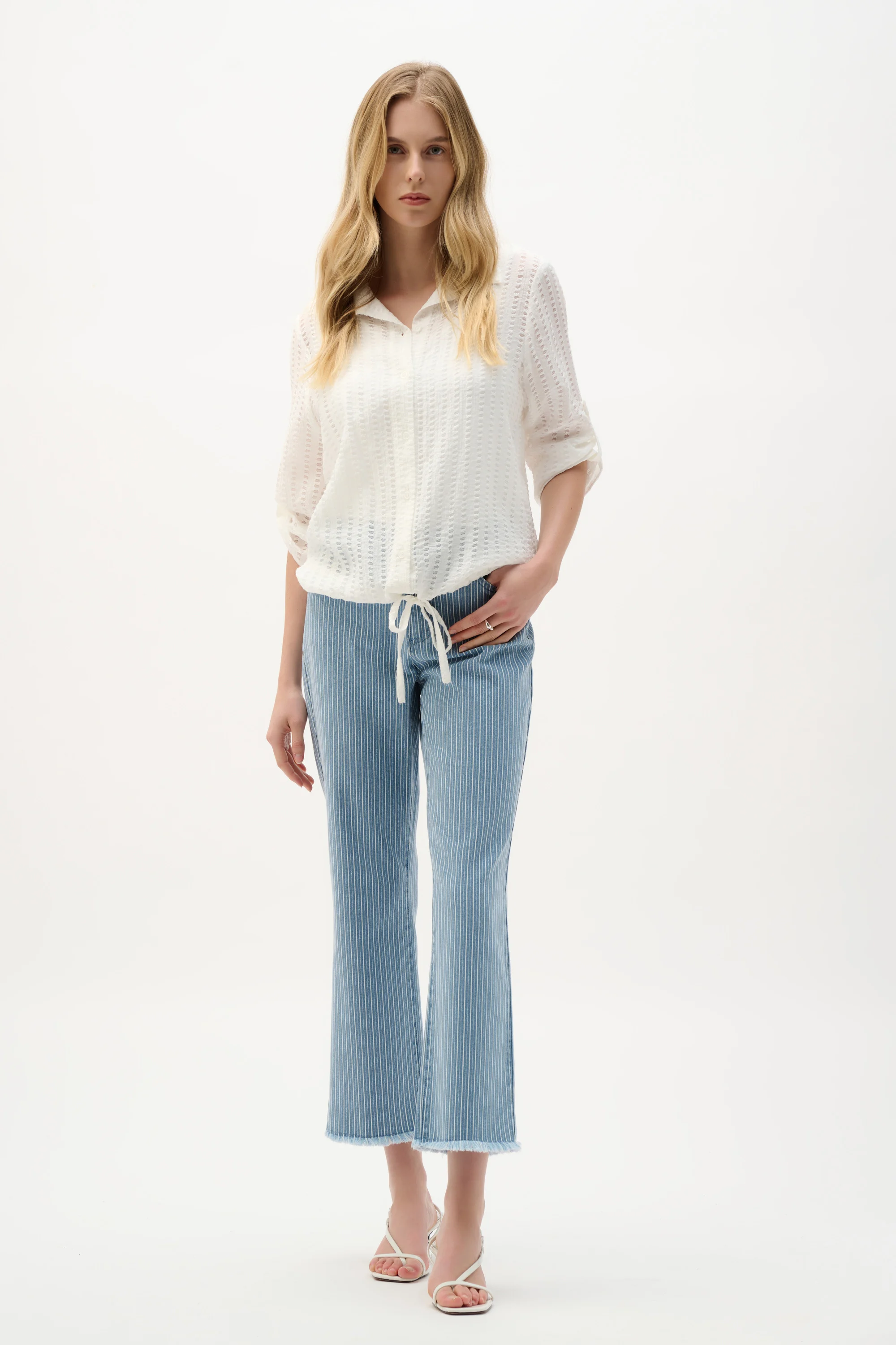 Jeans coupe droite coton rayé – JOSEPH RIBKOFF Jeans coupe droite coton rayé – JOSEPH RIBKOFF