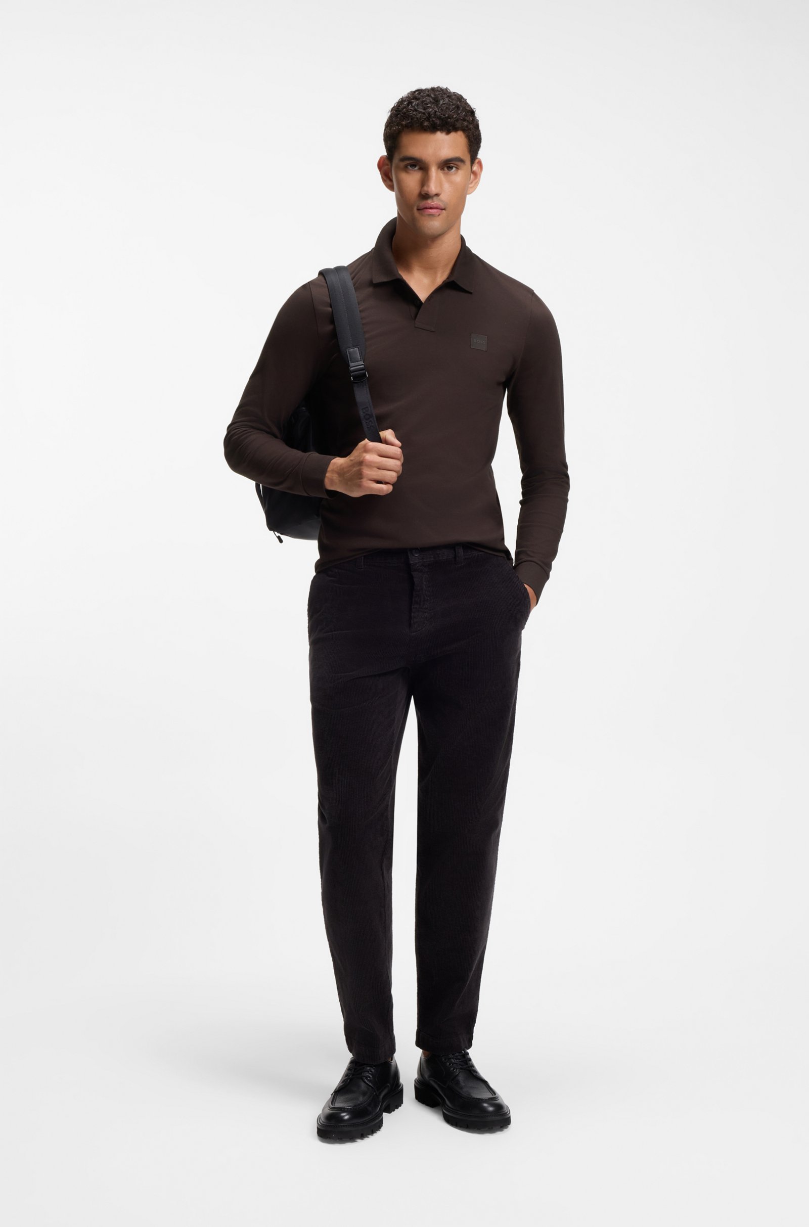 Polo à manches longues avec patch logo - HUGO BOSS Polo à manches longues avec patch logo - HUGO BOSS