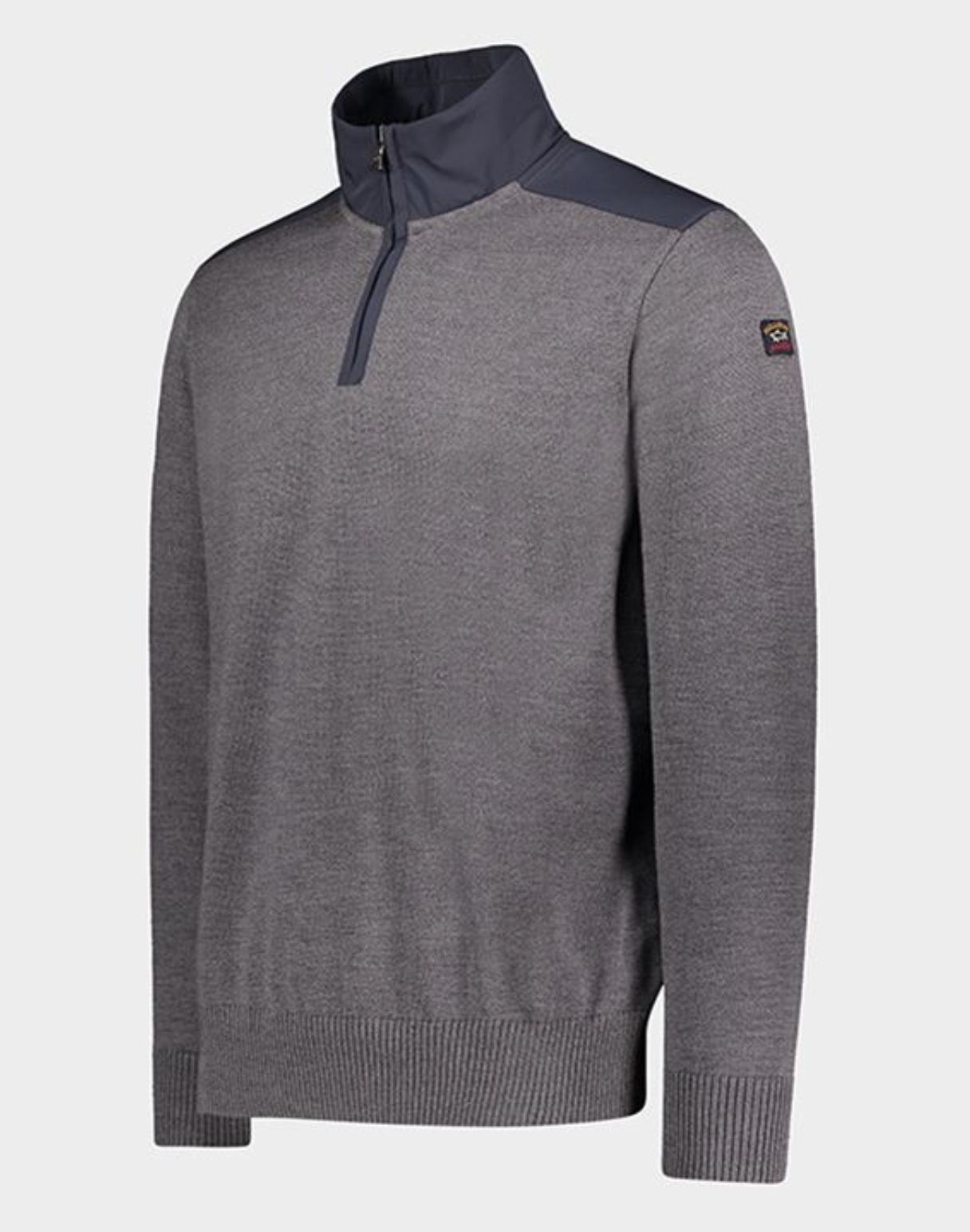 Pull en laine à demi-fermeture éclair gris - PAUL & SHARK Pull en laine à demi-fermeture éclair gris - PAUL & SHARK