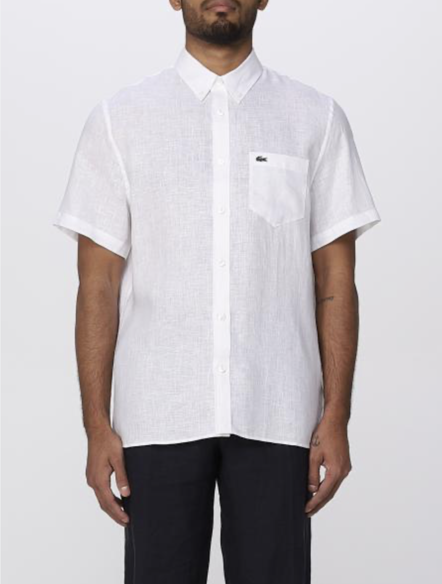 Chemise manches courtes en lin - LACOSTE Chemise manches courtes en lin - LACOSTE