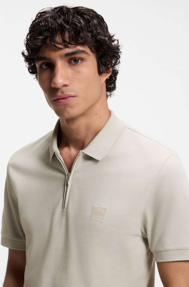 Polo Passerzip en coton extensible – HUGO BOSS Polo Passerzip en coton extensible – HUGO BOSS