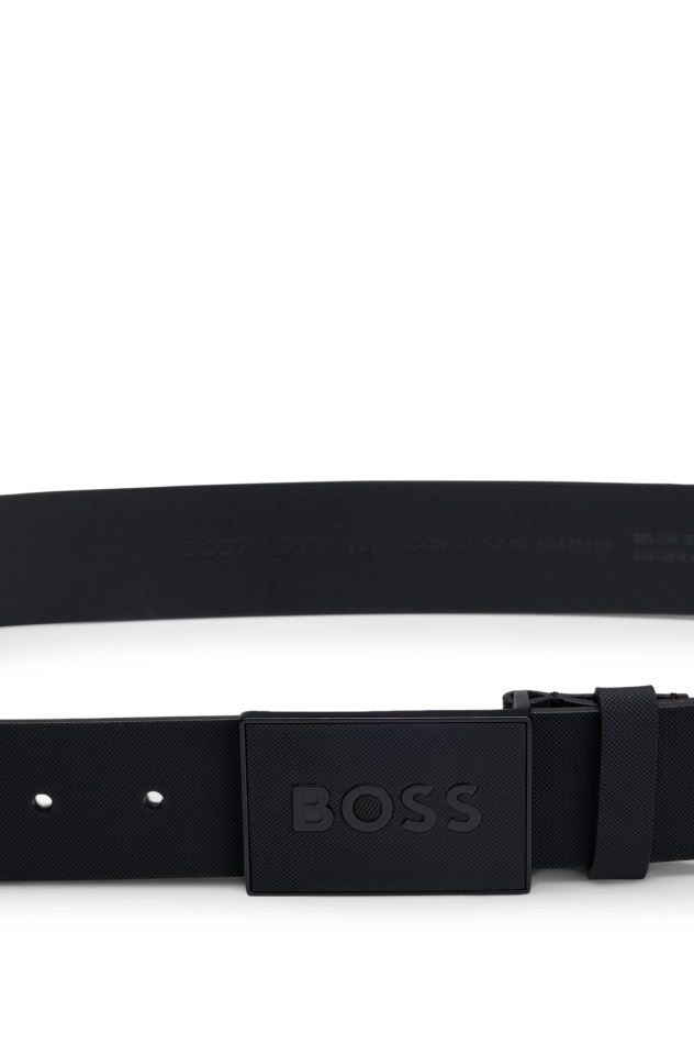 Ceinture en cuir italien en relief avec boucle - HUGO BOSS Ceinture en cuir italien en relief avec boucle - HUGO BOSS