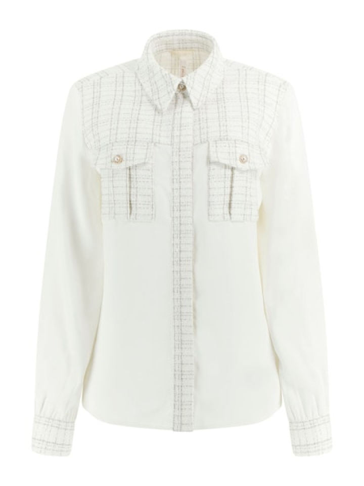 Chemise Sandra en tweed mélangé – GUESS Chemise Sandra en tweed mélangé – GUESS