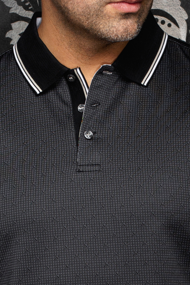 Polo en jacquard Puntagora – AU NOIR Polo en jacquard Puntagora – AU NOIR