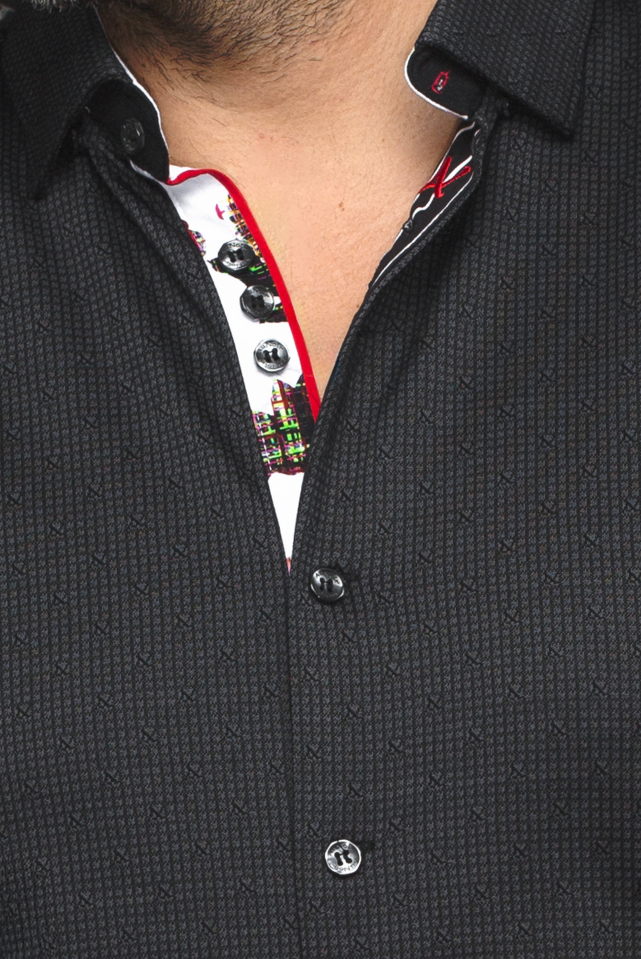 Chemise en tricot de jacquard Palma - AU NOIR Chemise en tricot de jacquard Palma - AU NOIR