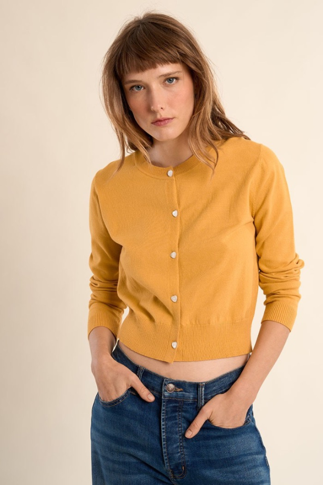 Cardigan boutonné, détails coeur - MOLLY BRACKEN - E1725EP - Molly Bracken Cardigan boutonné, détails coeur - MOLLY BRACKEN - E1725EP - Molly Bracken