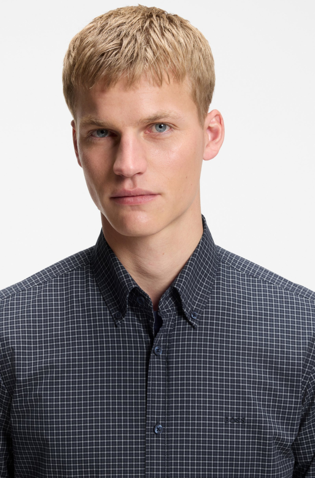 Chemise coton extensible à motif Vichy – HUGO BOSS Chemise coton extensible à motif Vichy – HUGO BOSS