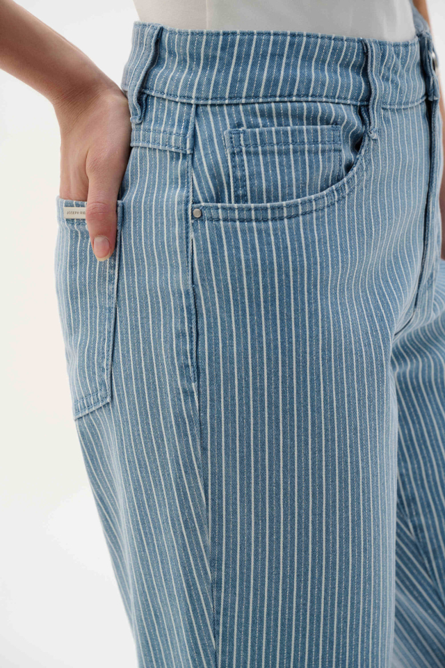 Jeans coupe droite coton rayé – JOSEPH RIBKOFF Jeans coupe droite coton rayé – JOSEPH RIBKOFF