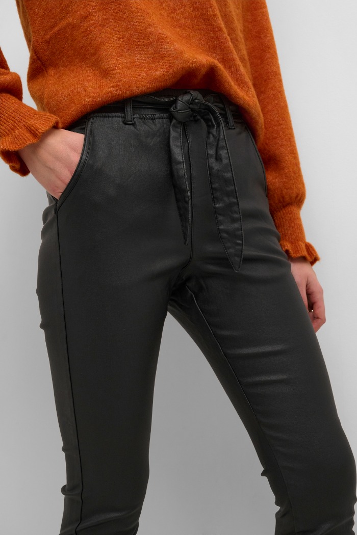 Pantalon extensible faux cuir - CREAM