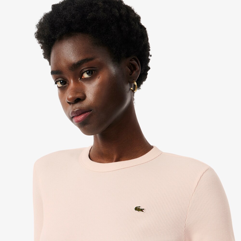 T-shirt slim fit coton côtelé - LACOSTE