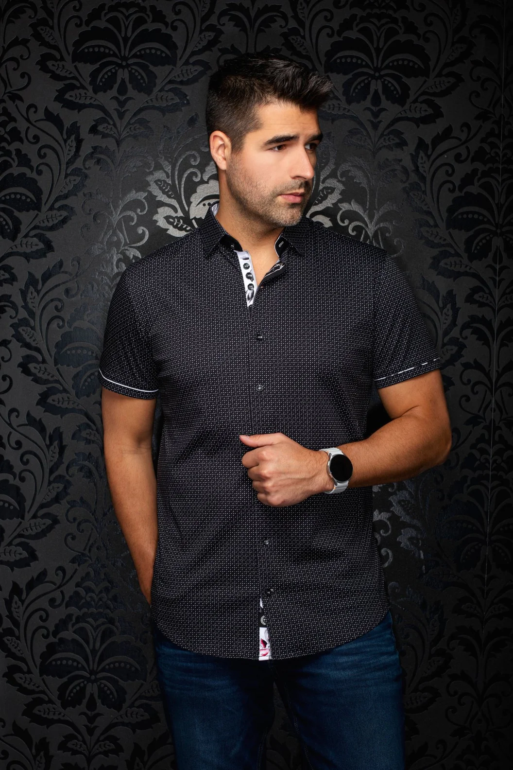 Chemise manches courtes extensible Rosefield – AU NOIR - ROSEFIELD - AU NOIR