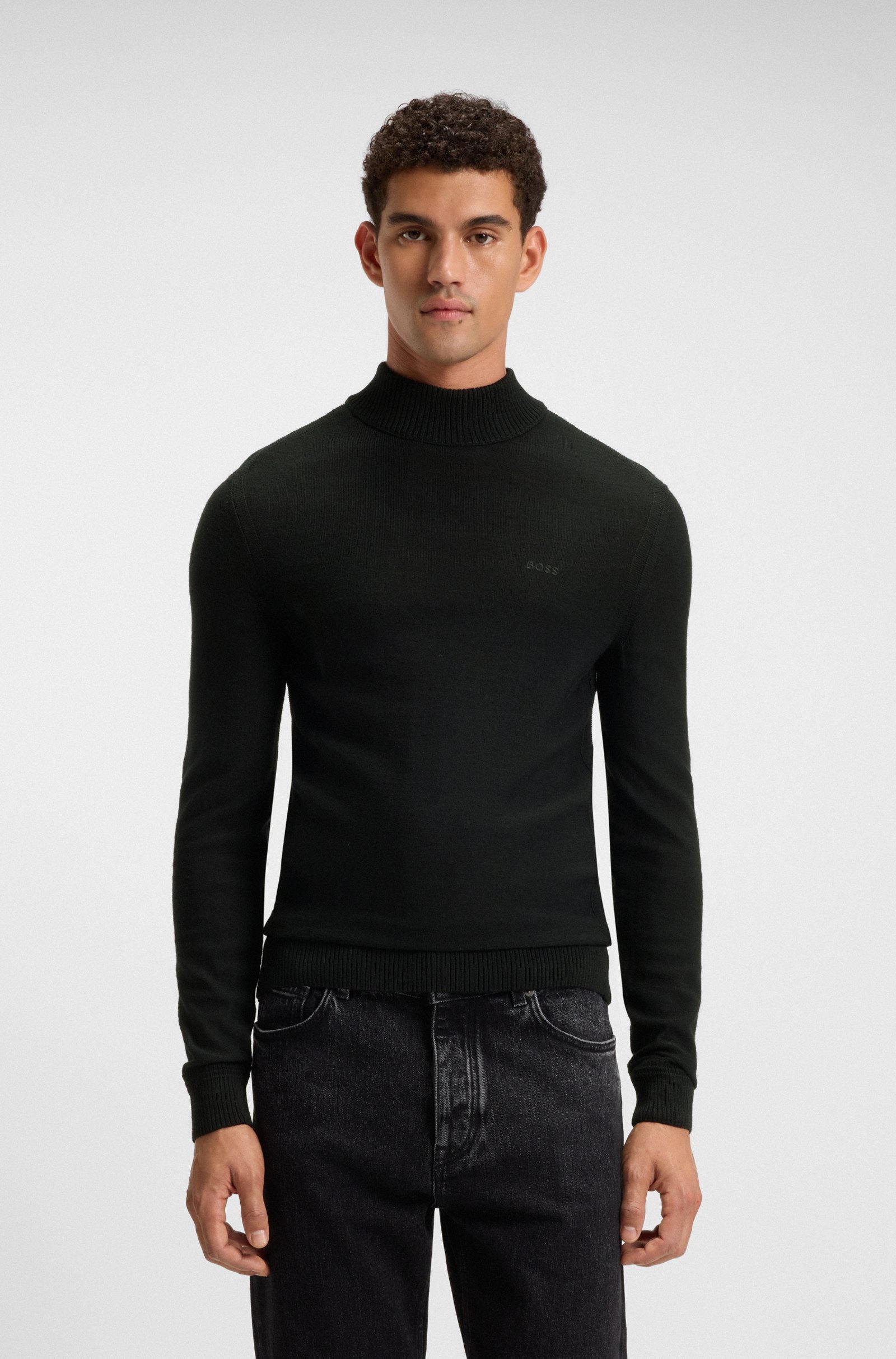 Pull col roulé avec logo – HUGO BOSS - 50501761 - Hugo Boss