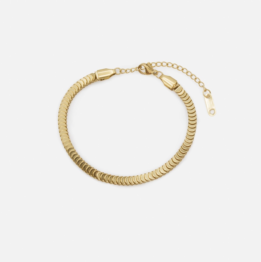 Bracelet doré demi-cercles effet domino - BIZOU - SF243-B031GL - Bizou