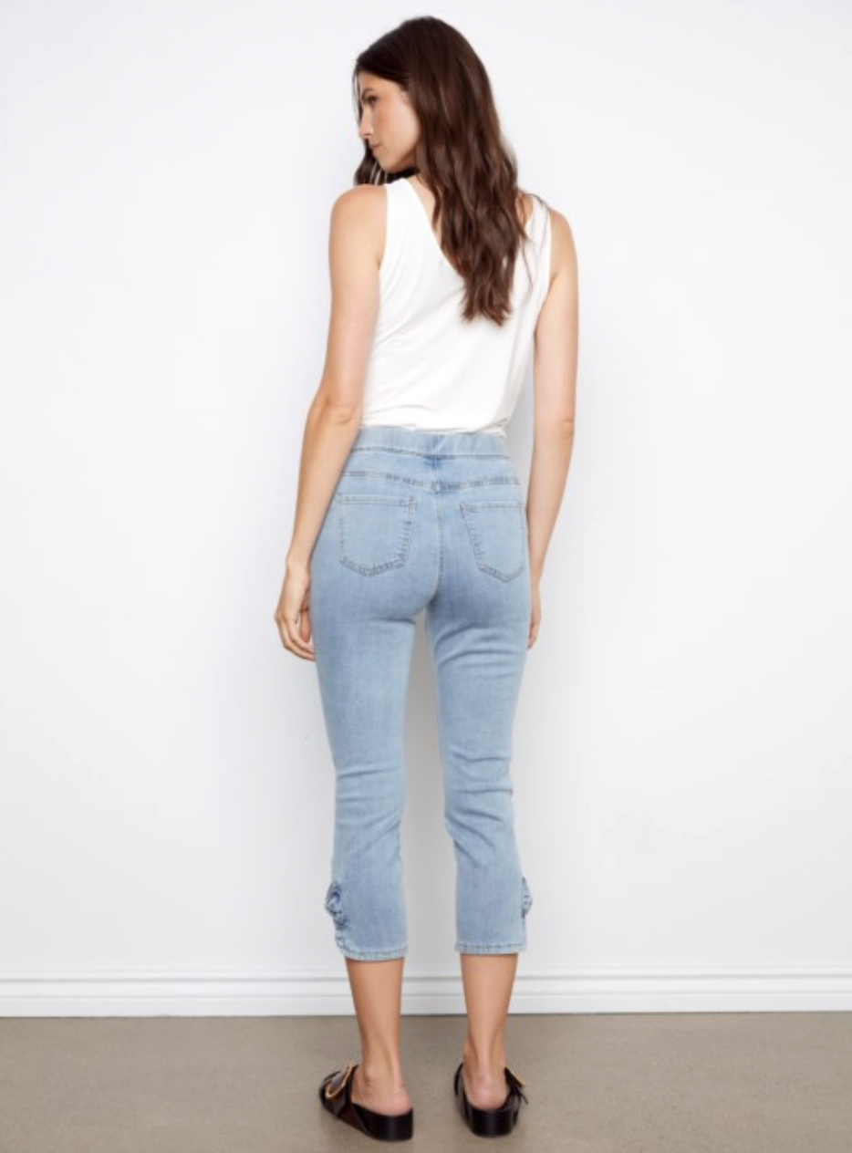 Jean extensible avec détail de boucle à l’ourlet - CHARLIE B 