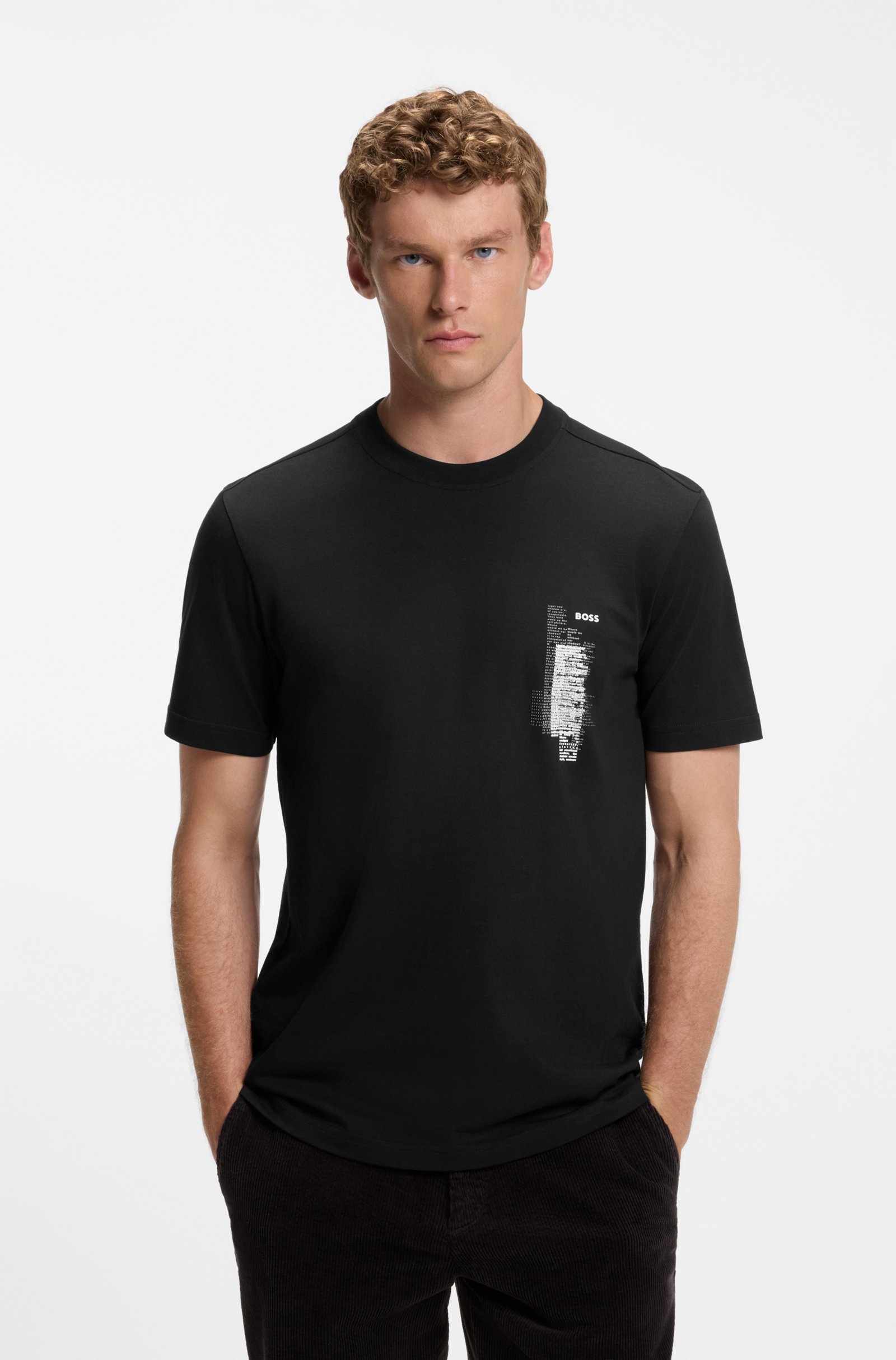 T-shirt en jersey Footprint – HUGO BOSS - 50571291-001 - Hugo Boss