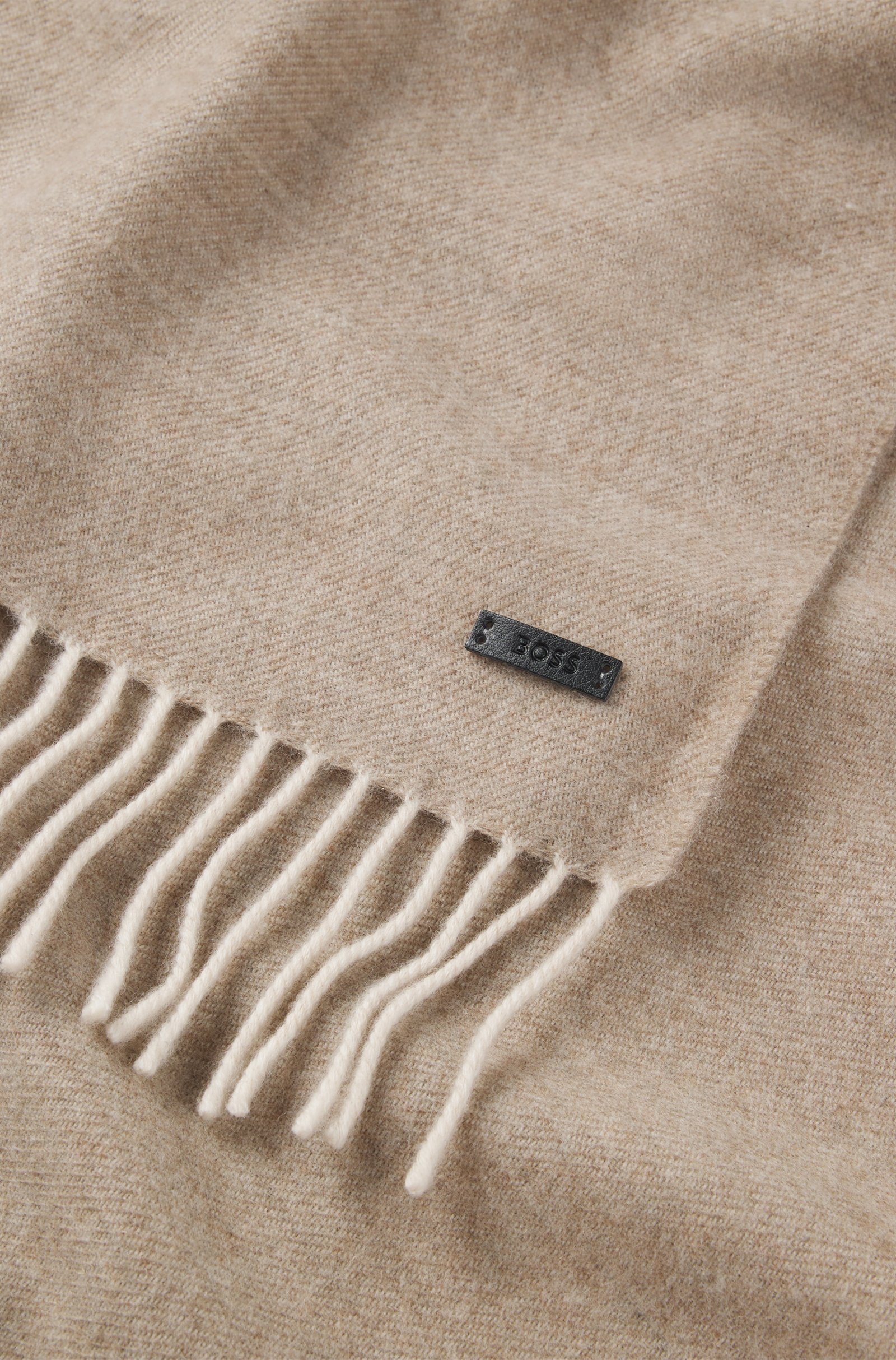 Foulard réversible en laine avec logo – HUGO BOSS
