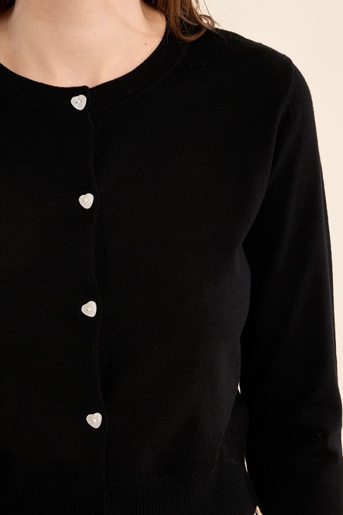 Cardigan boutonné, détails coeur - MOLLY BRACKEN