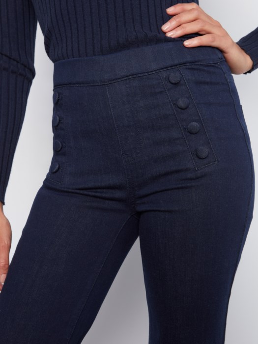 Jeans évasés avec boutons décoratifs - CHARLIE B