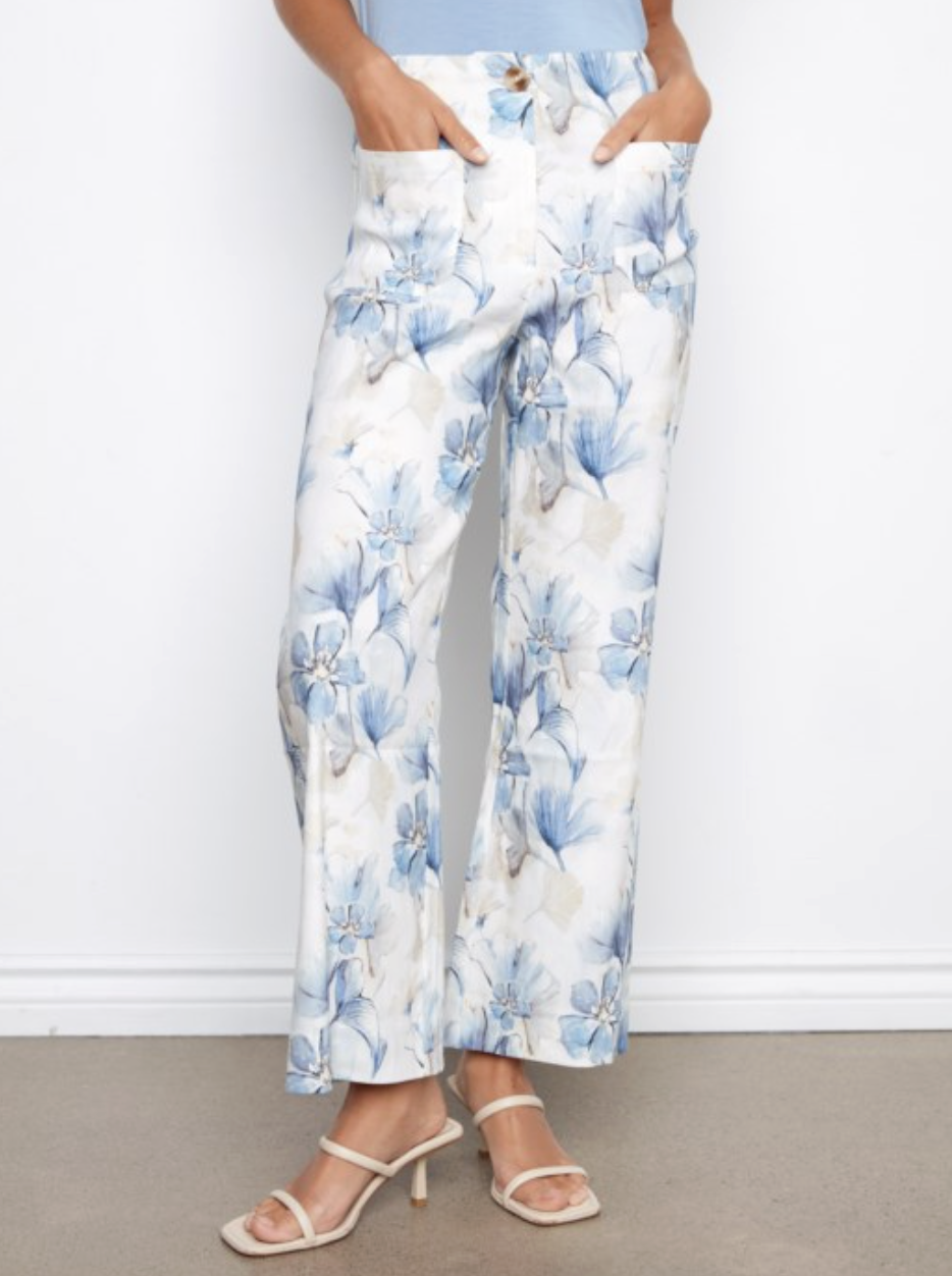 Pantalon court en lin - CHARLIE B - C5462PD - Charlie B