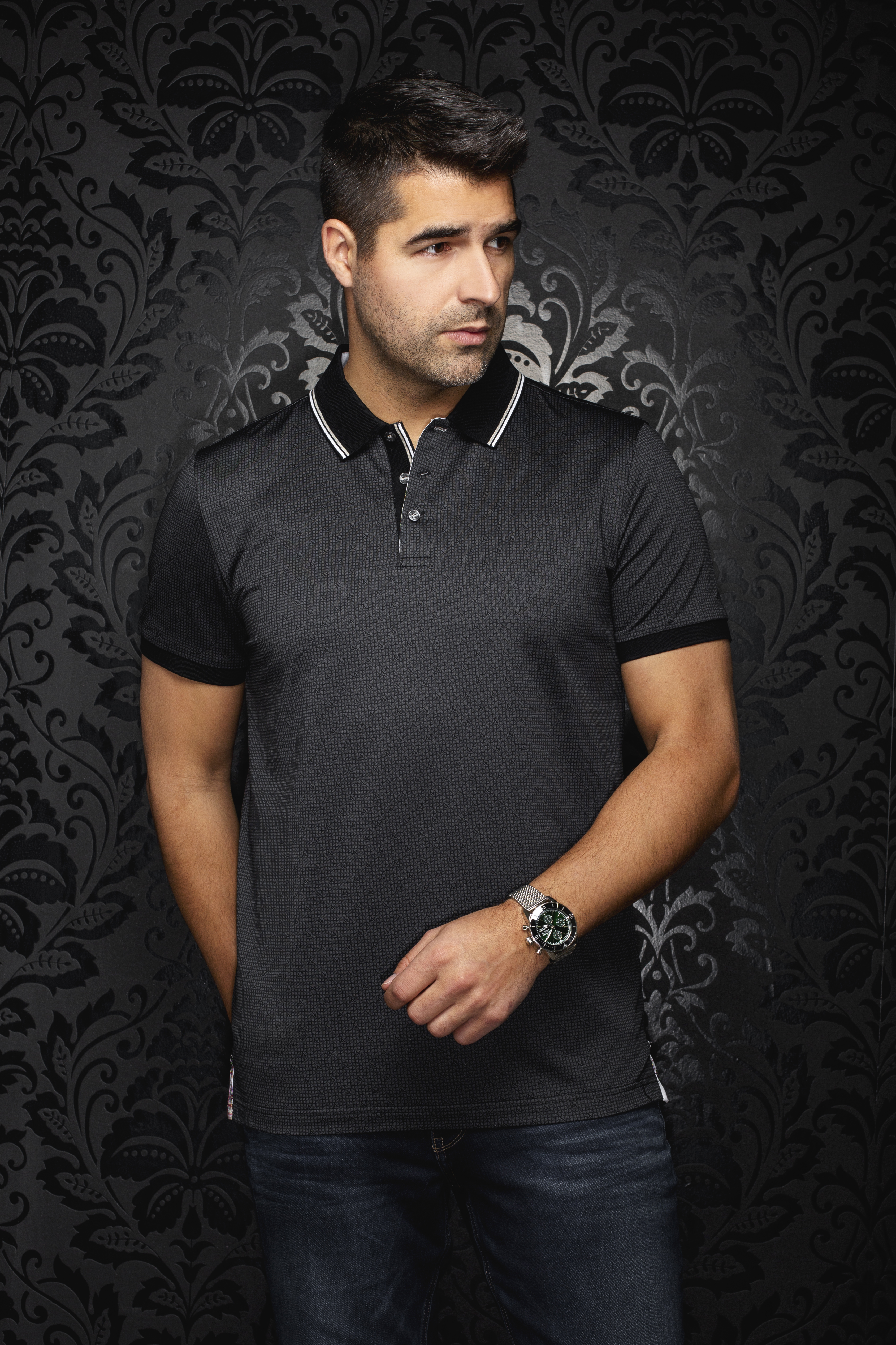 Polo en jacquard Puntagora – AU NOIR - PUNTAGORA - AU NOIR