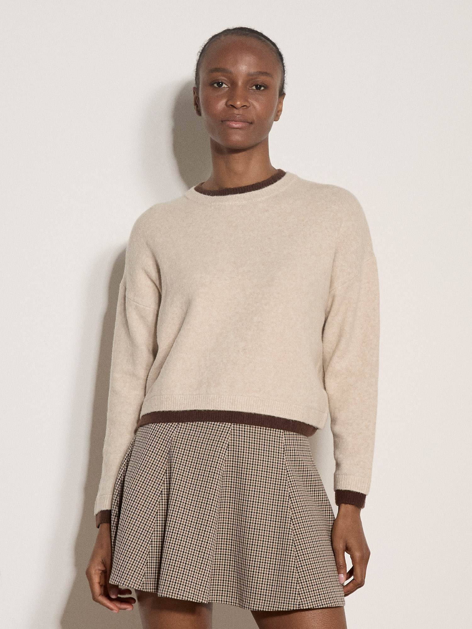 Chandail ample contrastant – APRICOT - X252763 - APRICOT
