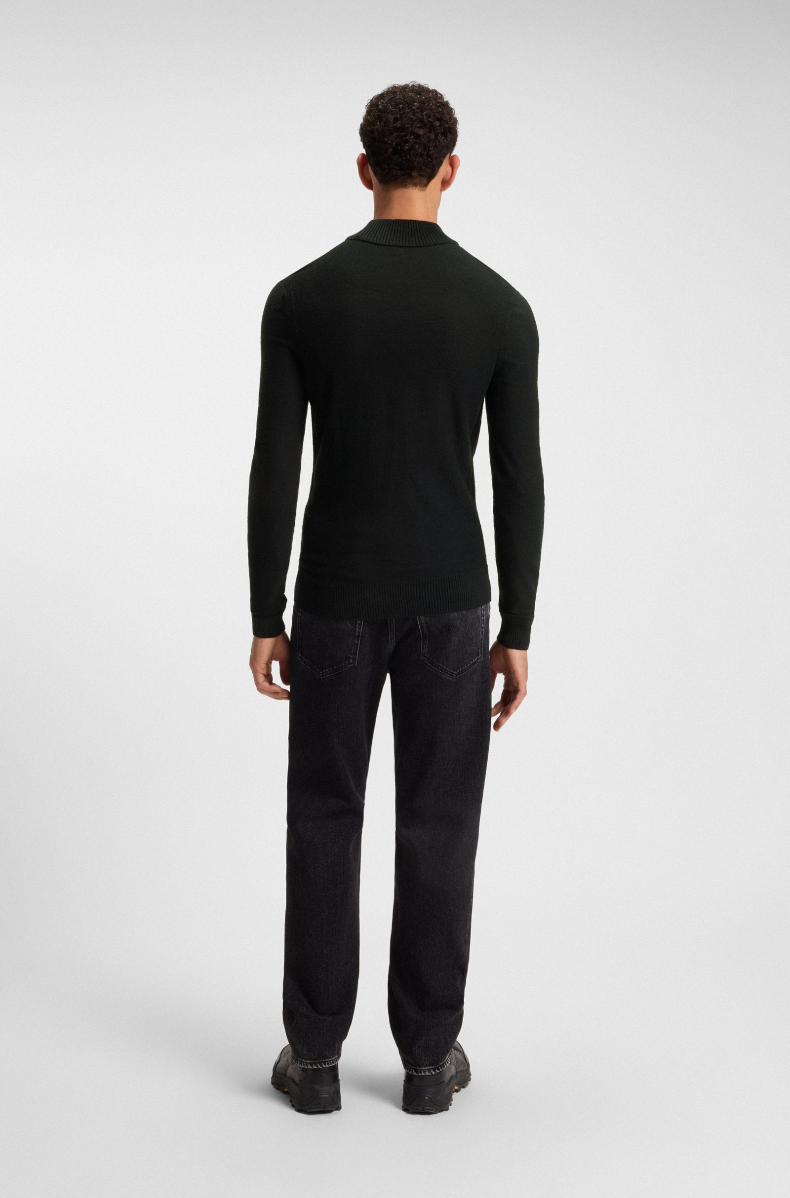 Pull col roulé avec logo – HUGO BOSS