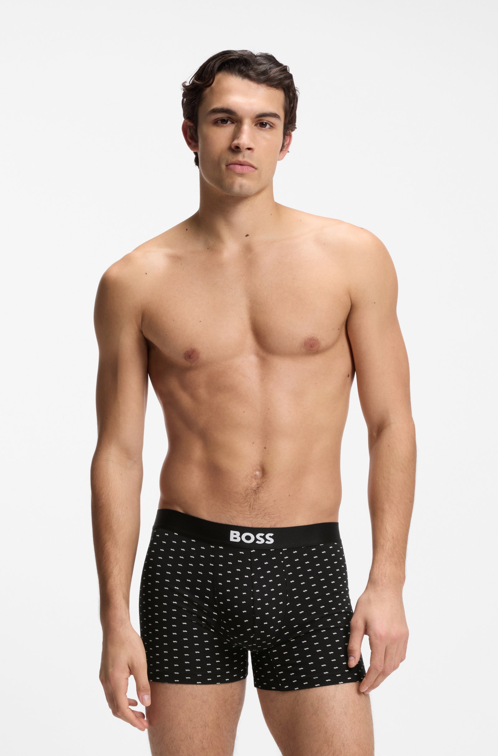 Ensemble de 3 boxers longs en coton stretch – HUGO BOSS