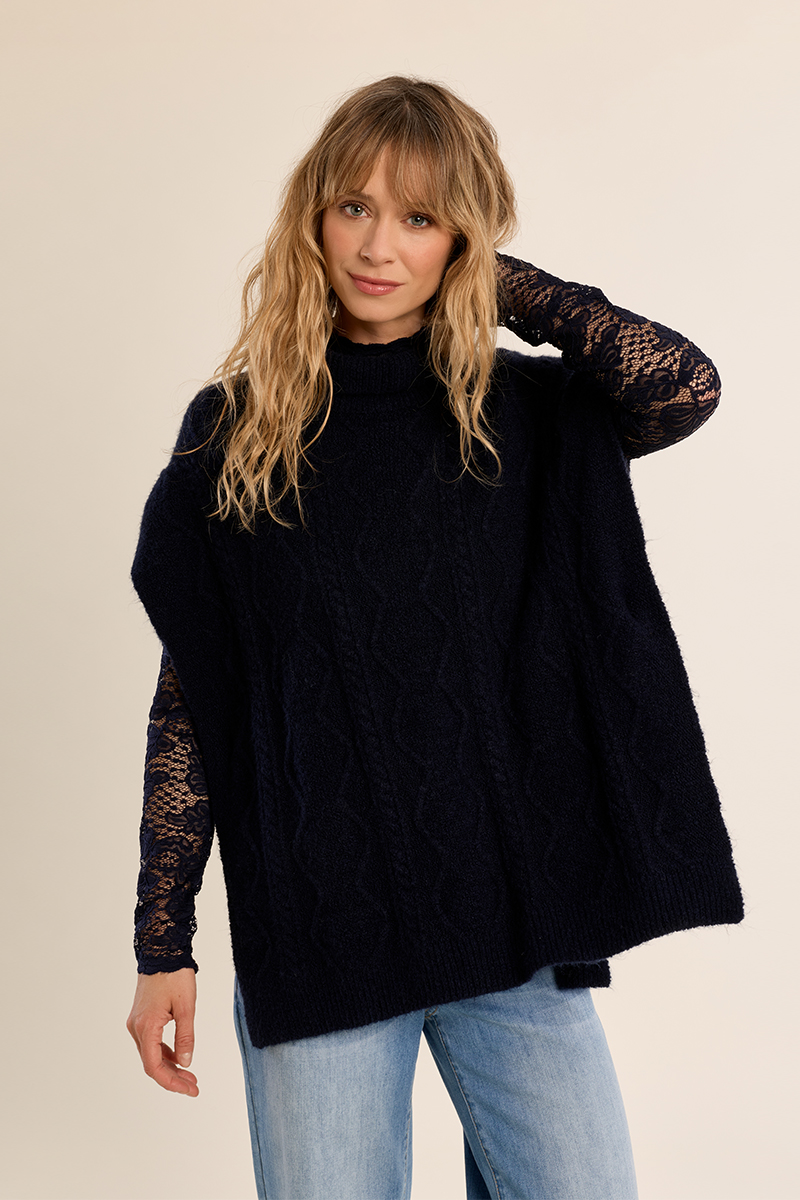 Poncho doux en tricot – MOLLY BRACKEN - B301EH - Molly Bracken